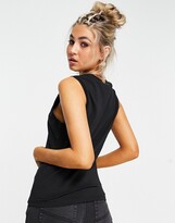 Thumbnail for your product : Juicy Couture high-neck tank top with logo in black