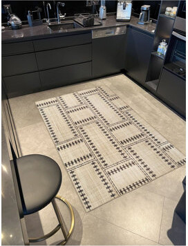 Hokku Designs Washable Stitch Themed Geometric Patterned Woven Area Rug