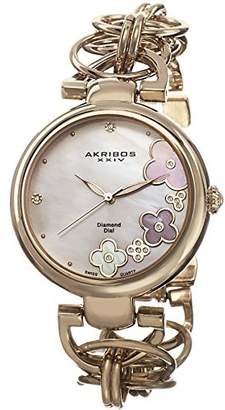 Akribos XXIV Women's Quartz Watch with Mother of Pearl Dial Analogue Display and Gold Alloy Bracelet AK645YG