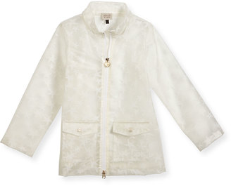 Armani Junior Translucent Starfish Raincoat, White, Size 4-8