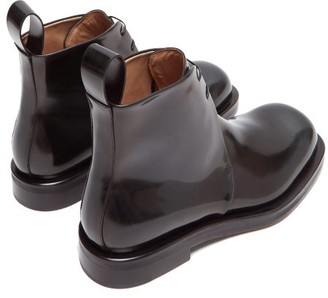 Bottega Veneta Lace-up Leather Ankle Boots - Black