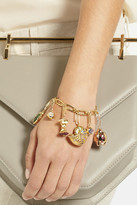 Thumbnail for your product : Aurélie Bidermann Fine Jewelry 18-karat gold multi-stone shell charm bracelet