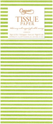Caspari Seersucker Stripe Green Tissue Paper, 4-Sheets