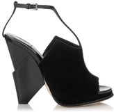 Thumbnail for your product : Jimmy Choo Kascade  Suede and Patent T-Strap Wedges