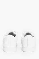 Thumbnail for your product : boohoo Lace Up Diamond Textured Trainer