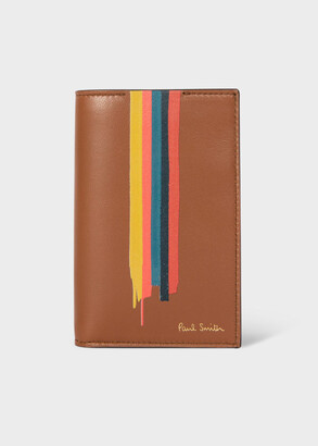 Paul Smith Tan Leather 'Painted Stripe' Credit Card Wallet - ShopStyle
