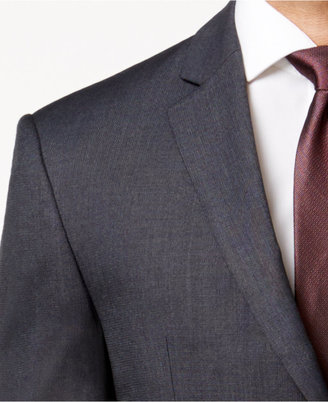 Perry Ellis Portfolio Charcoal Textured Pindot Slim-Fit Suit