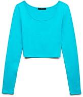 Thumbnail for your product : Forever 21 Basic Long Sleeve Crop Top
