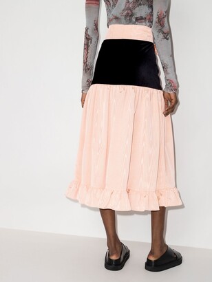 Batsheva Ruffle-Hem High-Waist Skirt
