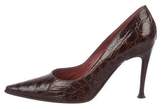 Thumbnail for your product : Sergio Rossi Pointed-Toe Embossed Leather Pumps