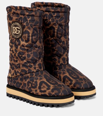 platform leopard print boots
