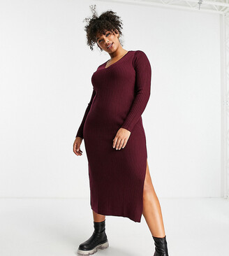 plus size knitted jumper dress