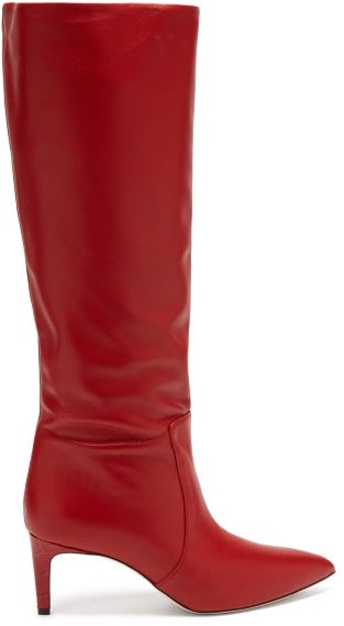 red knee high cowboy boots