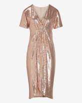 Thumbnail for your product : Express Sequin Wrap Front Dress