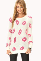 Thumbnail for your product : Forever 21 Lovely Lips Raglan Sweater