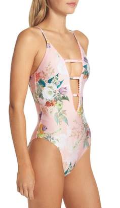 ISABELLA ROSE Blossoms Plunge One-Piece Swimsuit