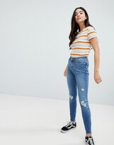 Thumbnail for your product : New Look Ripped Skinny Frayed Lift and Shape Jean