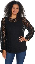 Thumbnail for your product : Dennis Basso Lace Bateau Neck Tunic with Knit Tank