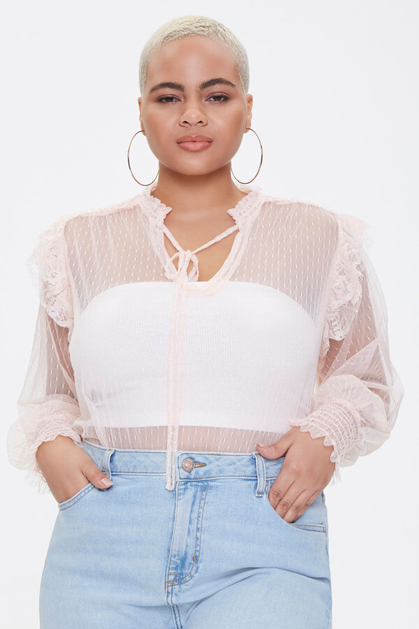 Forever 21 Plus Size Sheer Mesh Bodysuit ShopStyle Tops