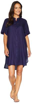 Echo Solid Shirtdress Cover-Up