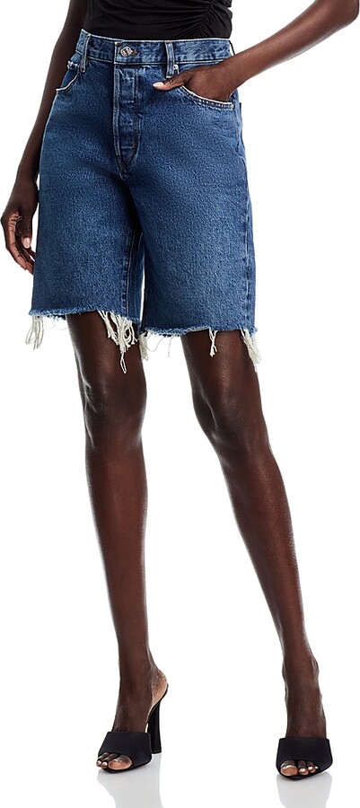 Frame The Leisure Frayed Denim Shorts