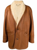 Thumbnail for your product : A.N.G.E.L.O. Vintage Cult 1980s Shearling-Lined Leather Coat
