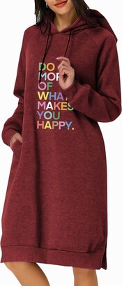 Kidsform Femme Sweat à Capuche Robe Sweatshirt à Manches Longues Imprimé Robes Pull Tunique Hoodie Grande Taille Hiver Épais 