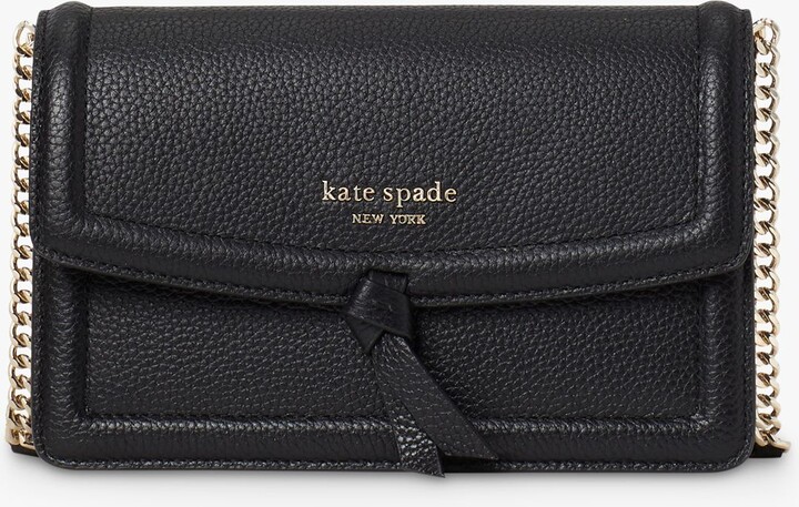 kate spade new york Knott Medium Leather Cross Body Tote Bag, Black at John  Lewis & Partners