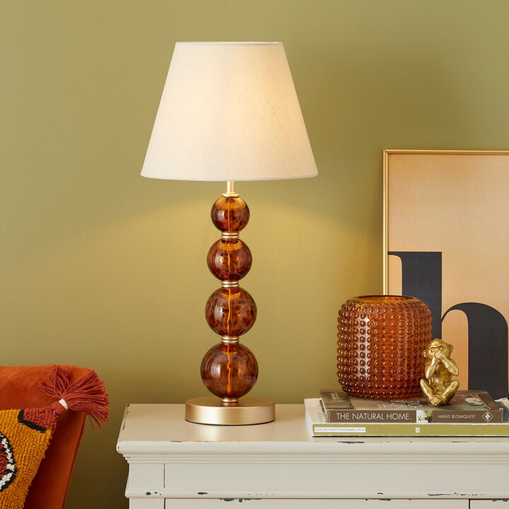 Dunelm Lilo Tortoiseshell Glass Table Lamp Brown ShopStyle