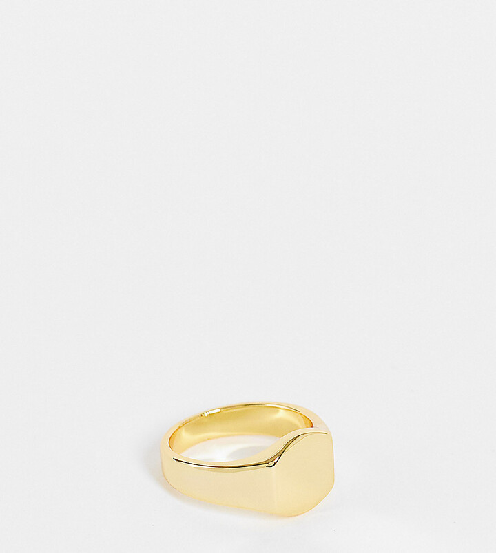 ASOS DESIGN pinky ring with 14k gold plate - ShopStyle Jewelry