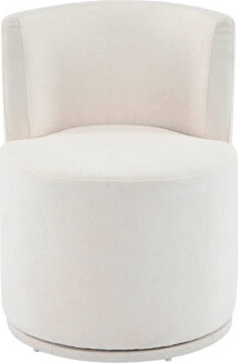 Latitude Run Modern Beige Accent Chair, Fabric Upholstery, Swivel Design For Home