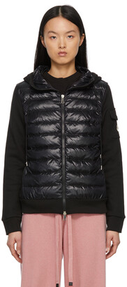 Moncler Black Down Panelled Zip-Up Jacket