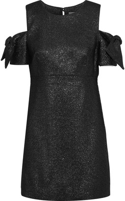Milly Mod Cold-shoulder Glittered Cady Mini Dress