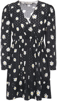 Thumbnail for your product : Maje Rayom Wrap-effect Floral-print Broderie Anglaise Cotton Mini Dress