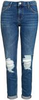 Thumbnail for your product : Topshop Moto blue ripped lucas jeans