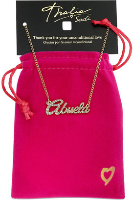 Thalia Sodi Gold-Tone Pavé "Abuela" Scripted Pendant Necklace, Only at Macy's