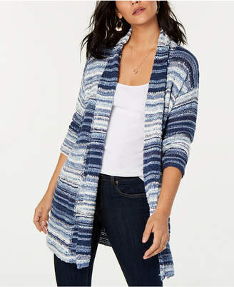 Style&Co. Style & Co Petite Marled-Striped Open-Front Cardigan