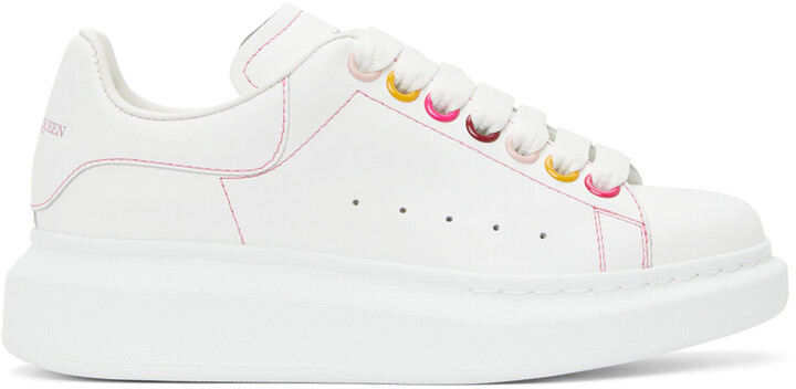 Alexander McQueen White Rainbow Eyelets Oversized Sneakers - ShopStyle