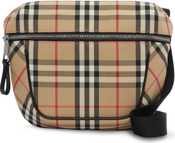 BURBERRY: Bum pouch in e-canvas with monogram print - Brown