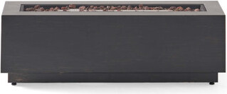 Latitude Run Outdoor 50,000 BTU Rectangular Iron Propane Fire Pit,Tank Cover Not Included