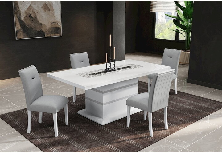 Monaco White Dining Table + Monaco Dining Chair