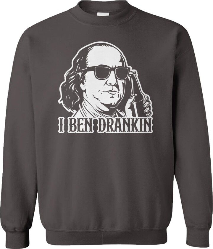 Tcombo I Ben Drankin - Funny President Parody USA Unisex Crewneck Sweatshirt (Pink