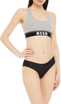 Thumbnail for your product : MSGM Melange Stretch-cotton Jersey Sports Bra