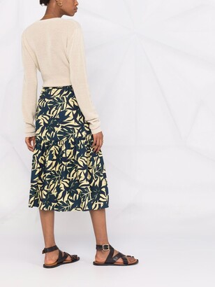 BA&SH Wendy leaf-print skirt