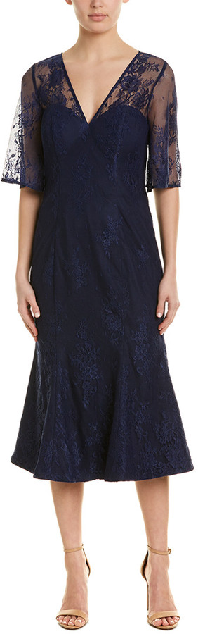 bariano tiered contrast lace maxi dress in white