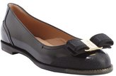 Thumbnail for your product : Ferragamo black leather bow detail 'Nolina' flats