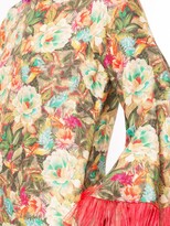 Thumbnail for your product : Bambah Camelia feather trim kaftan dress
