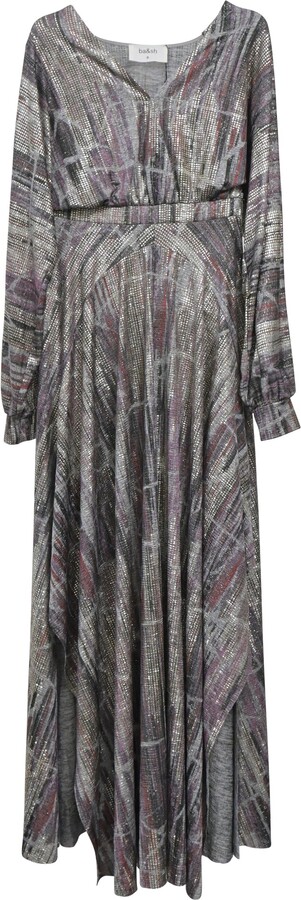 BA&SH Santana Metallic Maxi Dress in Multicolor Polyester