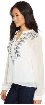 Roper 1318 Solid Georgette Blouse Women's Long Sleeve Pullover