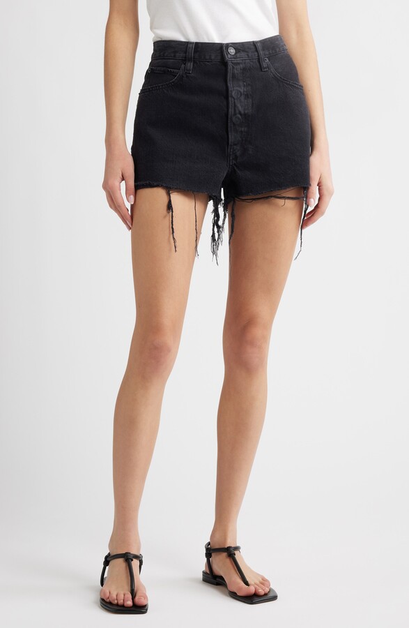 Frame The Dare High Waist Denim Cutoff Shorts
